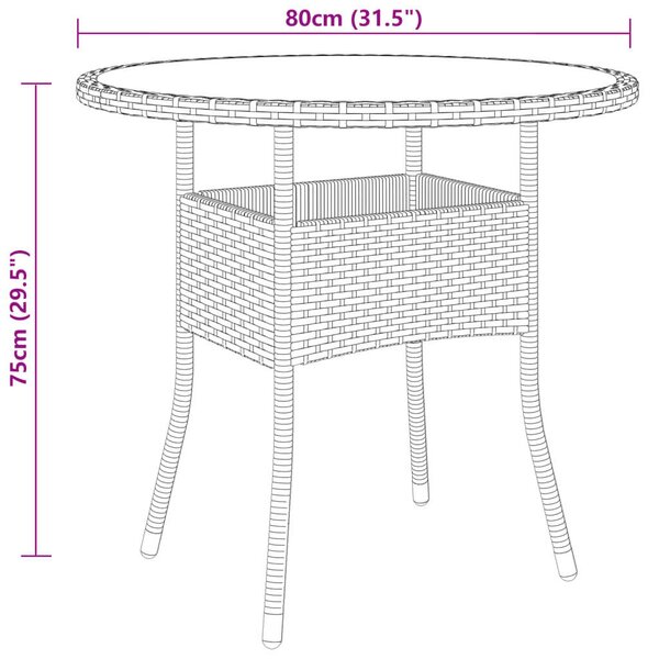 Polyrattan Kerti Étkezőgarnitúra - 5 részes - Bézs