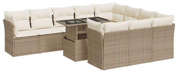 VidaXL Polyrattan Kerti Ülőgarnitúra - 11 részes - Bézs