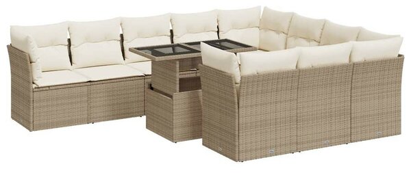 VidaXL Polyrattan Kerti Ülőgarnitúra - 11 részes - Bézs