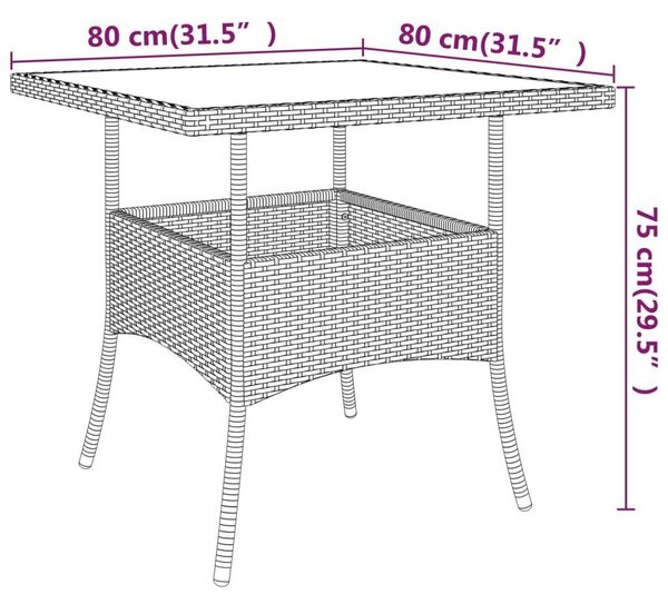 VidaXL Kerti Étkezőgarnitúra - 5 részes - Barna Polyrattan