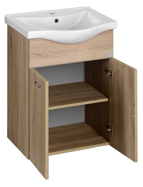 Aqualine Aqualine, KERAMIA FRESH mosdó szekrény 51,1x74x34cm, platina tölgy, 50058