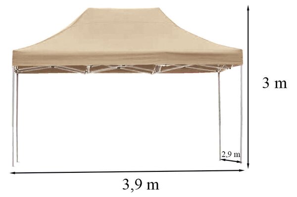 Összecsukható kerti pavilon 3x4 m bézs