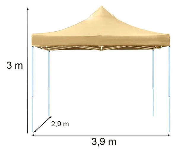 Összecsukható kerti pavilon 3x4 m bézs