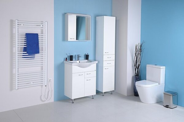 Aqualine Aqualine, KERAMIA FRESH mosdószekrény, 1 fiókos, 60,6x74x33,7 cm, fehér, 50064A