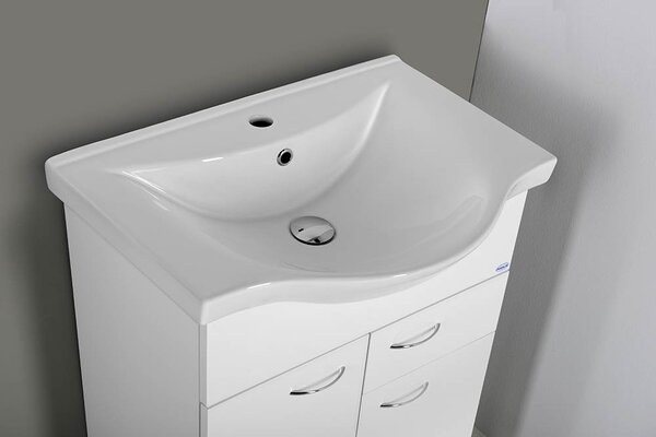 Aqualine Aqualine, KERAMIA FRESH mosdószekrény, 1 fiókos, 60,6x74x33,7 cm, fehér, 50064A