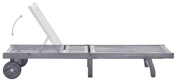 VidaXL Akácfa Napozóágy - Kék Párnával - 200cm