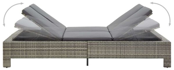 VidaXL Napozóágy - Kétszemélyes - Szürke - 220x130cm