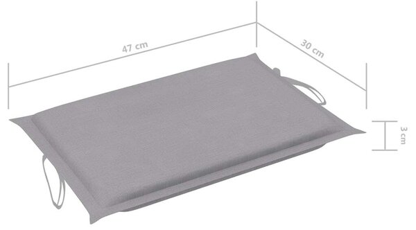 VidaXL Akácfa Napozóágy Szett - 2 db, Szürke Párnákkal