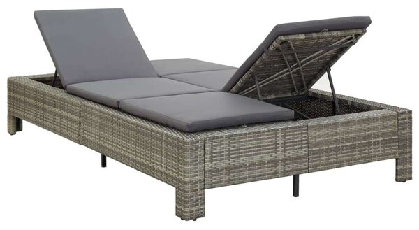 VidaXL Napozóágy - Kétszemélyes - Szürke - 220x130cm