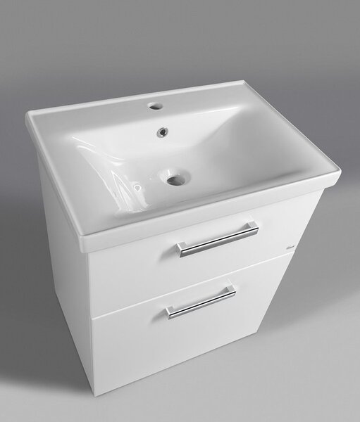 Aqualine Aqualine, VEGA mosdószekrény 62x72,6x43,8 cm, 2x fiókos, fehér, VG063