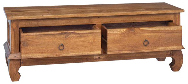 TV állvány fiókkal Természetes 110 x 35 x 40 cm Tömör Teakfa