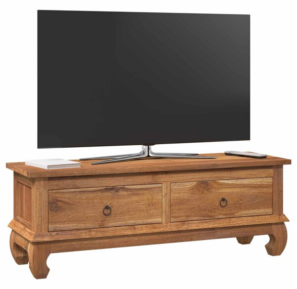 TV állvány fiókkal Természetes 110 x 35 x 40 cm Tömör Teakfa