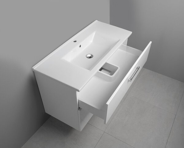 Aqualine Aqualine, VEGA mosdó szekrény 100cm, 2x fiókos, fehér, VG103