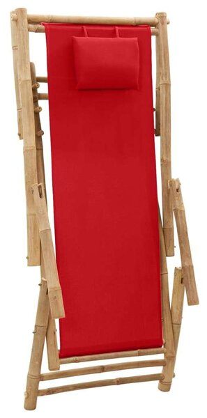 VidaXL Bambusz Nyugágy - Piros - 60x106x90 cm