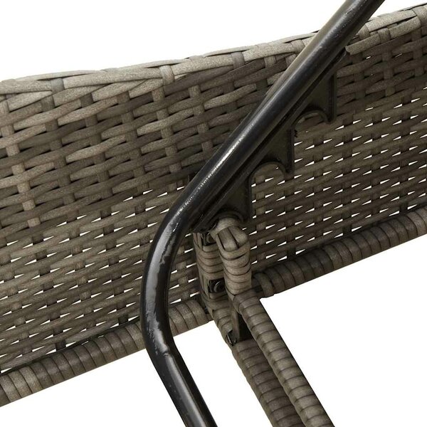 VidaXL szürke polyrattan napozóágy párnával 60 x 205 x 73 cm