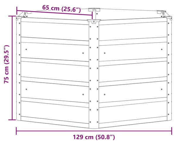 Növénytartó Világosszürke 129 x 129 x 75 cm Acél