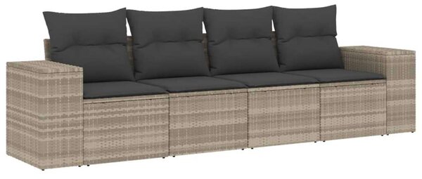 VidaXL Polyrattan Kerti Ülőgarnitúra - 4 részes, Világosszürke