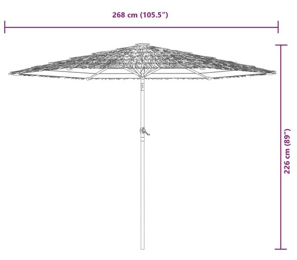 VidaXL Kerti Napernyő - Fehér - 268cm