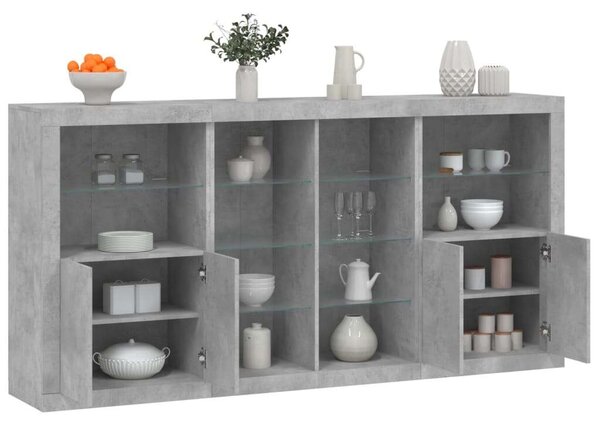 VidaXL Modern Tálalószekrény - Betonszürke - 202x37x100 cm