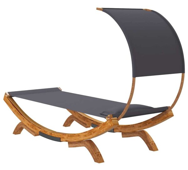 VidaXL Fa Napozóágy Baldachinnal - Antracit - 216cm