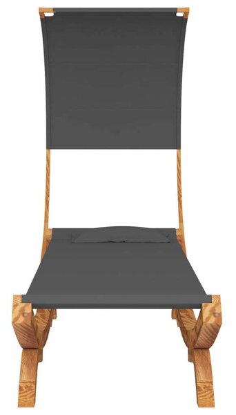 VidaXL Fa Napozóágy Baldachinnal - Antracit - 216cm