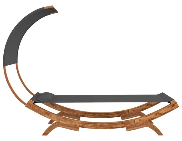 VidaXL Fa Napozóágy Baldachinnal - Antracit - 216cm