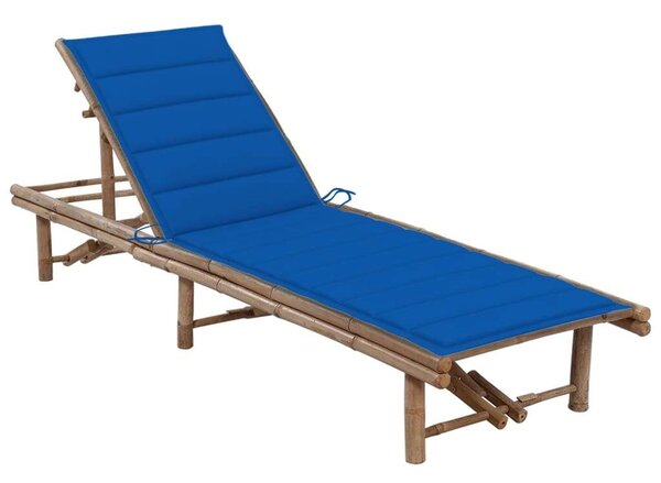 VidaXL Bambusz Napozóágy - 200cm, Állítható Háttámlával