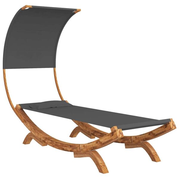 VidaXL Fa Napozóágy Baldachinnal - Antracit - 216cm