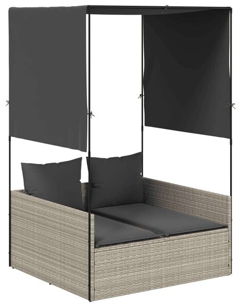 VidaXL Dupla Napozóágy - Polyrattan - 118x110x187 cm