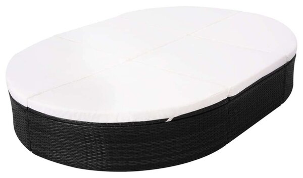 RelaxDays - Ovális Polyrattan Napozóágy - 200x140cm