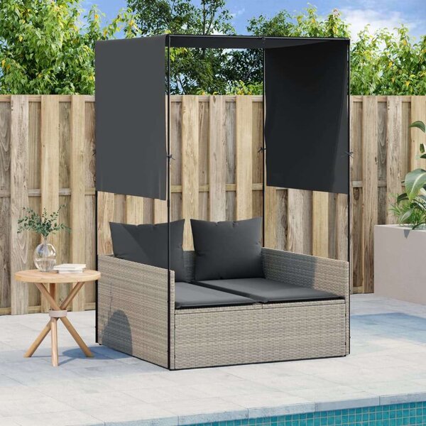 VidaXL Dupla Napozóágy - Polyrattan - 118x110x187 cm