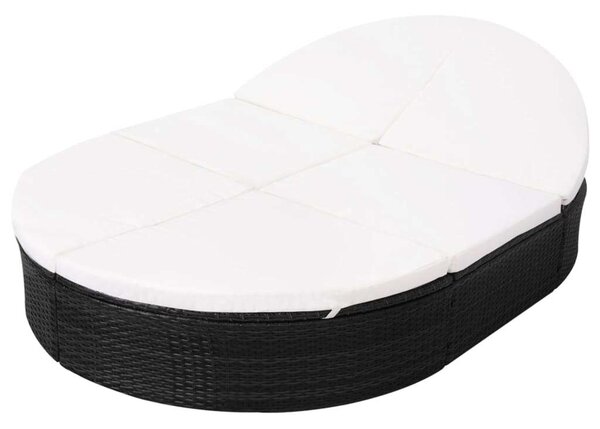 RelaxDays - Ovális Polyrattan Napozóágy - 200x140cm