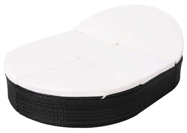 RelaxDays - Ovális Polyrattan Napozóágy - 200x140cm