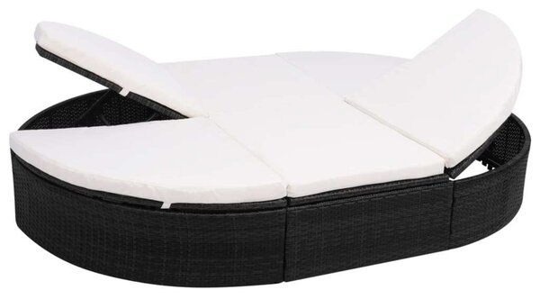 RelaxDays - Ovális Polyrattan Napozóágy - 200x140cm