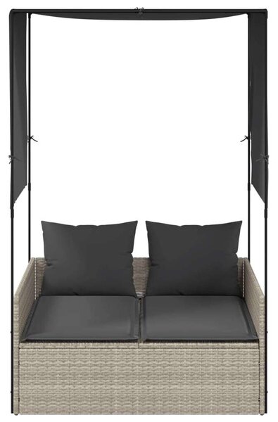 VidaXL Dupla Napozóágy - Polyrattan - 118x110x187 cm