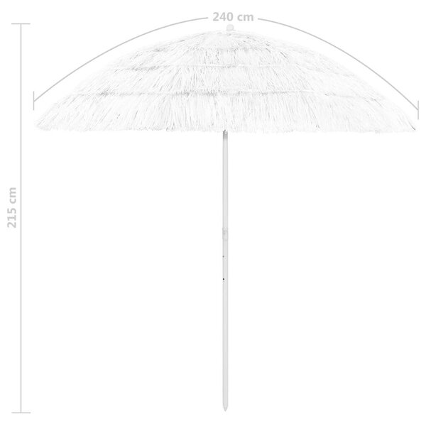 VidaXL Hawaii Strandnapernyő - Fehér - 240 cm