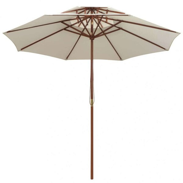 VidaXL Dupla Napernyő - Fa Rúd - 270x270 cm