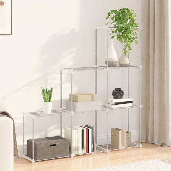Tubular Shelf tárolóval Fehér 129 x 27 x 132 cm Alumínium