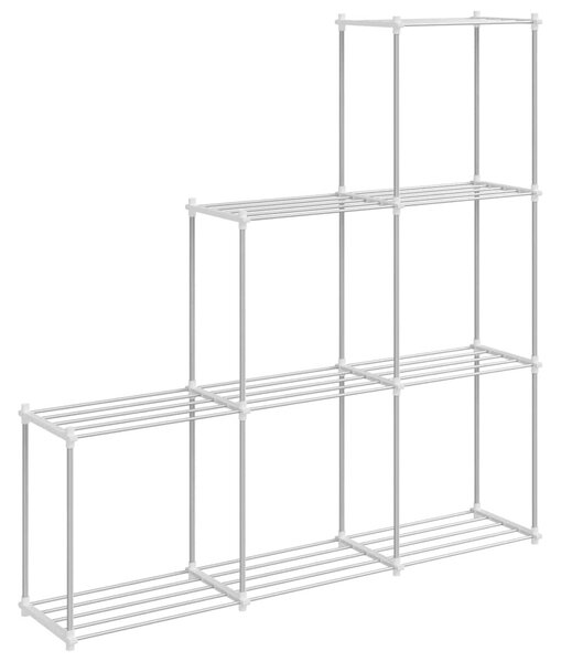 Tubular Shelf tárolóval Fehér 129 x 27 x 132 cm Alumínium