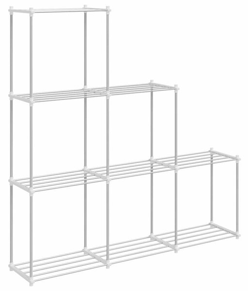 Tubular Shelf tárolóval Fehér 129 x 27 x 132 cm Alumínium