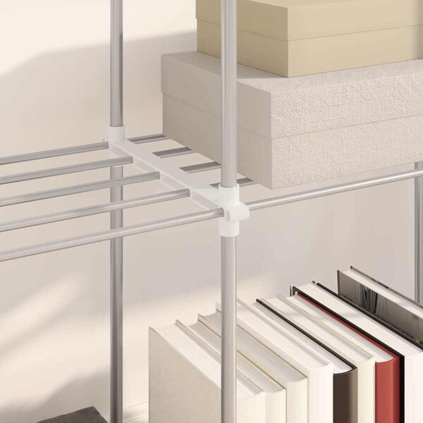 Tubular Shelf tárolóval Fehér 129 x 27 x 132 cm Alumínium