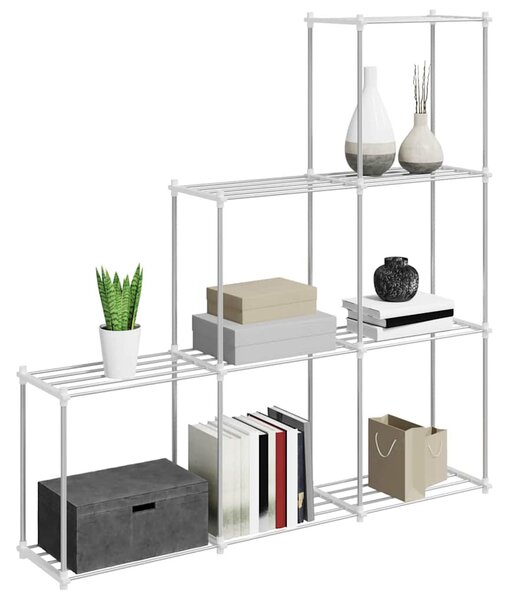 Tubular Shelf tárolóval Fehér 129 x 27 x 132 cm Alumínium