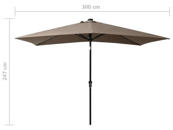 Napernyő LED-del - Tópszín - 2x3m