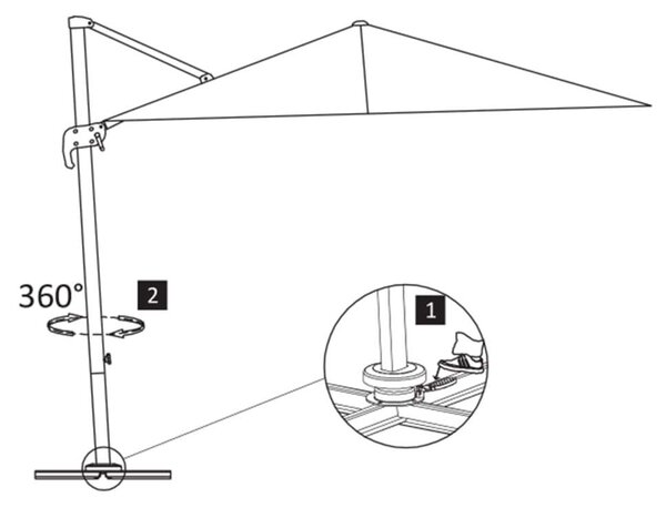 VidaXL Konzolos Napernyő - Antracit Szürke - 300x300cm