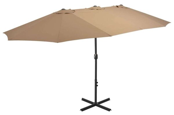 Kettős Tetős Napernyő - 460x270 cm - Alumínium - Bézs