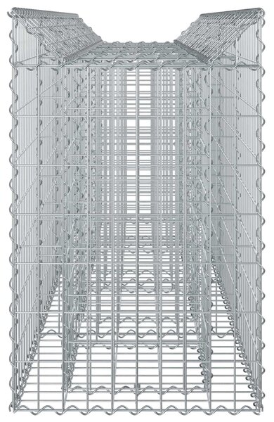 VidaXL Gabion emelt ágy 2 db 200 x 50 x 80 cm Horganyzott Acél Ezüst