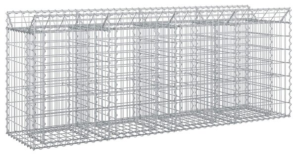 VidaXL Gabion emelt ágy 2 db 200 x 50 x 80 cm Horganyzott Acél Ezüst