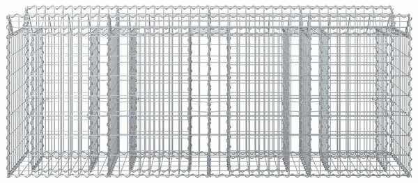 VidaXL Gabion emelt ágy 2 db 200 x 50 x 80 cm Horganyzott Acél Ezüst