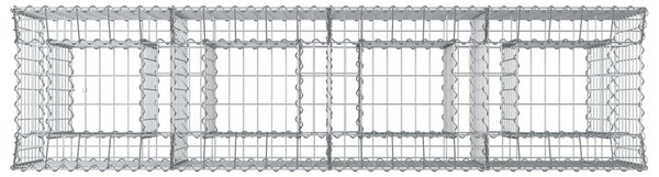 VidaXL Gabion emelt ágy 2 db 200 x 50 x 80 cm Horganyzott Acél Ezüst