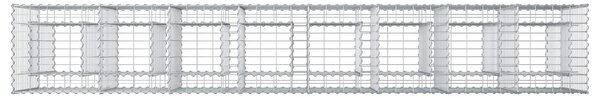 VidaXL Gabion emelt ágy 2 db 330 x 50 x 80 cm Horganyzott Acél Ezüst